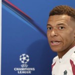 El delantero francés del Real Madrid Kylian Mbappe durante la rueda de prensa posterior al entrenamiento