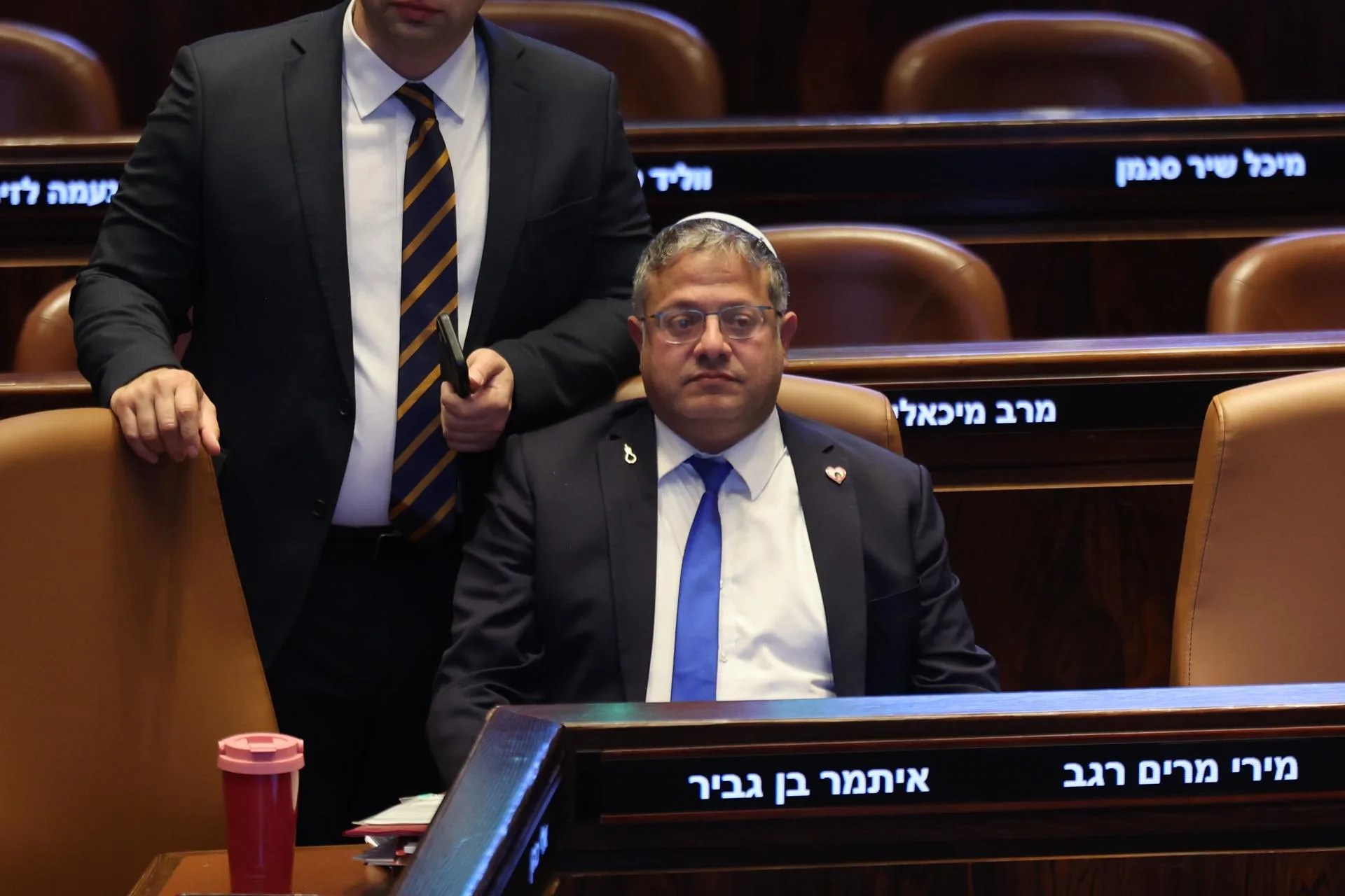 (FILE).- Israeli National Security Minister Itamar Ben-Gvir attends a special session to mark the 77th anniversary of the Knesset's establishment and the 60th anniversary of the dedication of the current building at the Knesset, the Israeli parliament, in Jerusalem, 02 February 2026. EFE/EPA/ABIR SULTAN