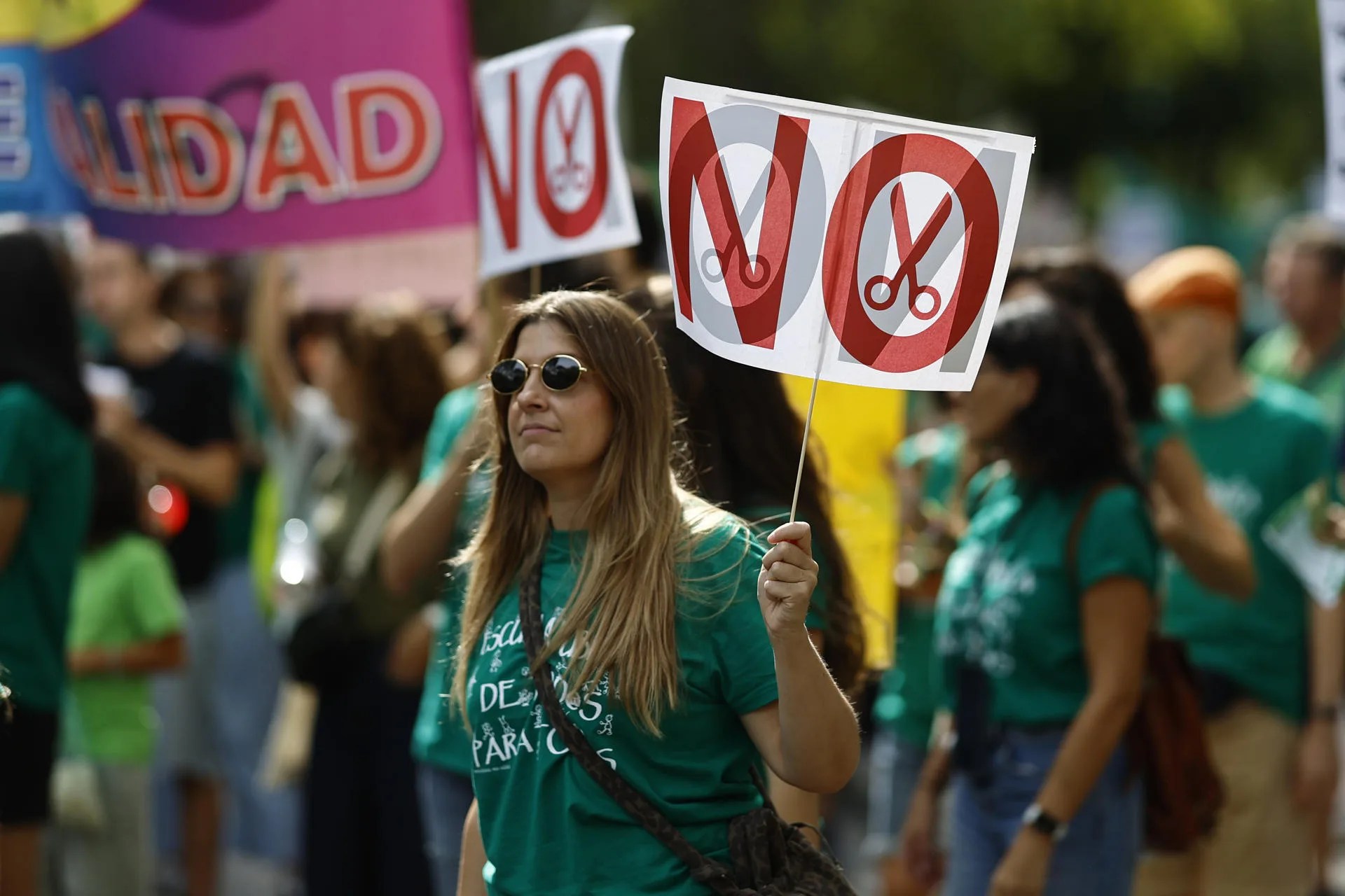 La plataforma Menos Lectivas convoca una manifestación en defensa de la educación pública, este domingo en Madrid. EFE/Rodrigo Jiménez
