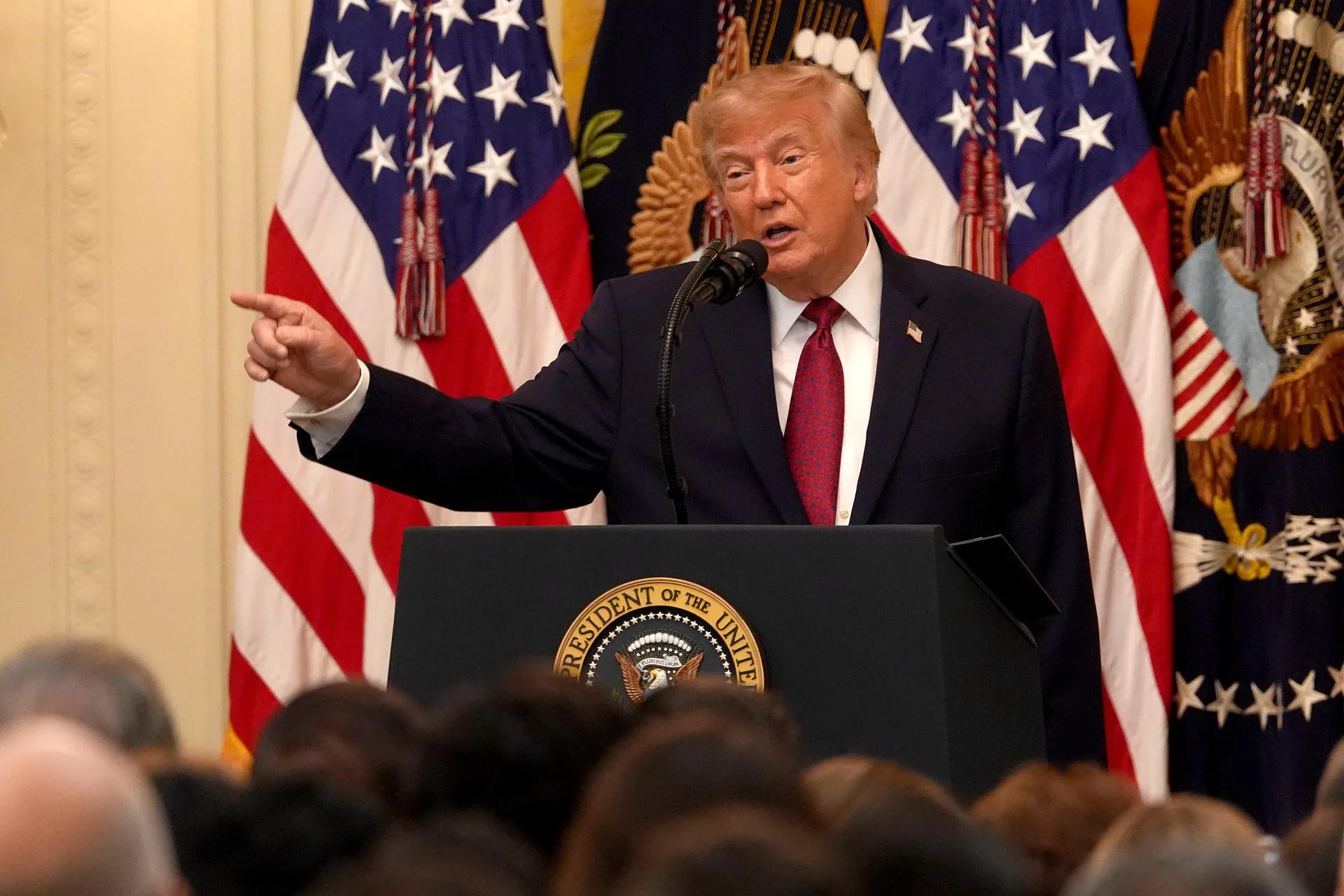 The United States President Donald Trump speaks during Hispanic Heritage Month celebrations in Washington, D.C., United States, 30 September 2026. EFE/ Octavio Guzman