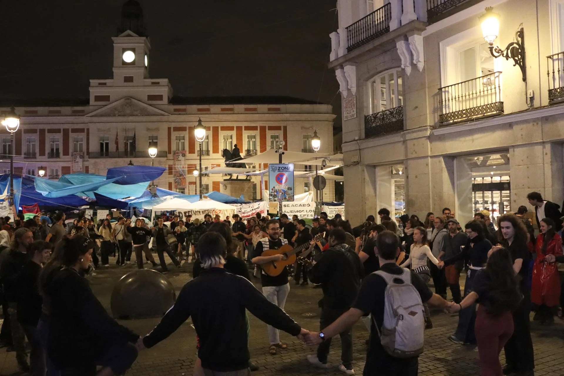 Tercer noche de acampada en Madrid