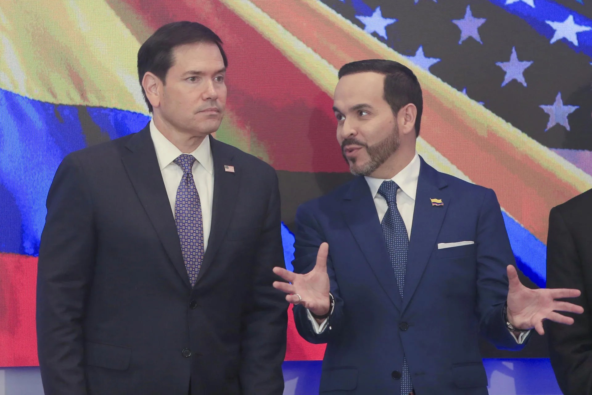 AME5726. BARRAQUILLA (COLOMBIA), September 8, 2026. - Colombian President Abelardo de la Espriella spoke with US Secretary of State Marco Rubio on Sept 8, 2026 in Barranquilla, Colombia. EFE/Ricardo Maldonado Rozo
