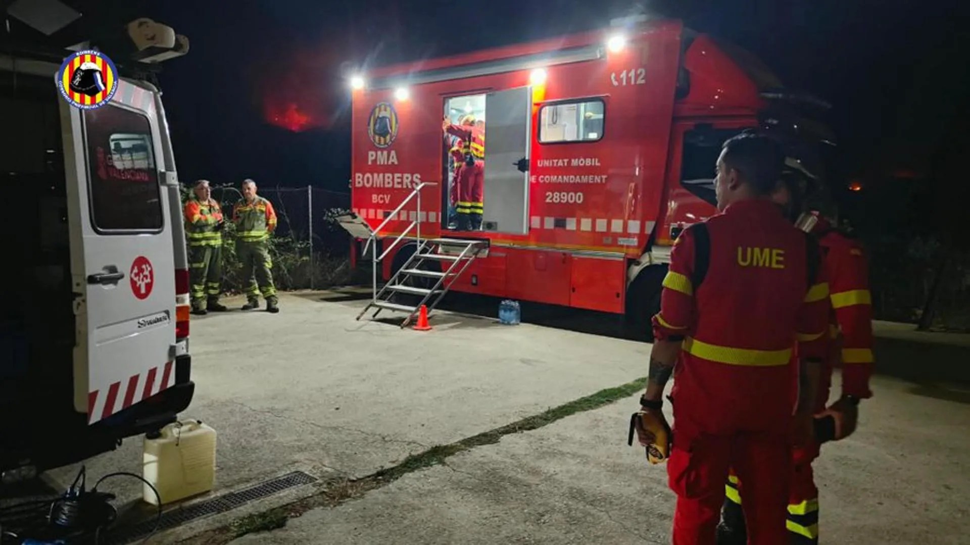Imágenes del Puesto de Mando Avanzado en Tuéjar (Valencia). EFE/Consorcio Bomberos Valencia