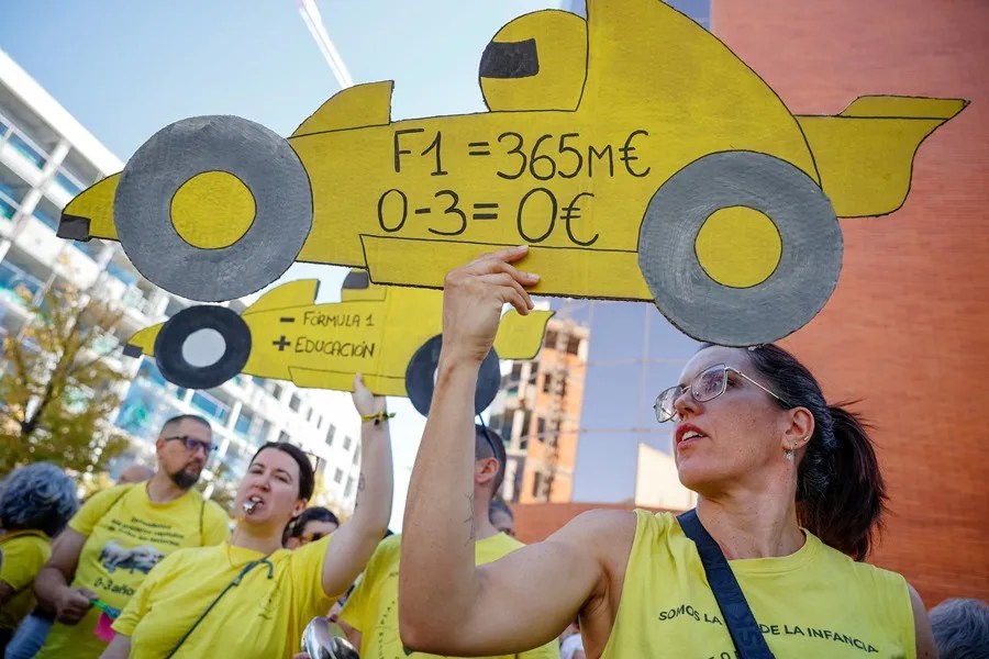 Concentración convocada por la Plataforma Stop Fórmula 1 Madrid