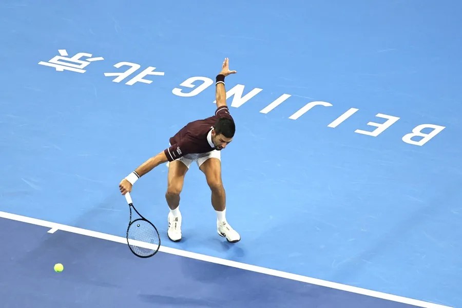 El tenista Novak Djokovic, durante el partido de hoy del Abierto de China.