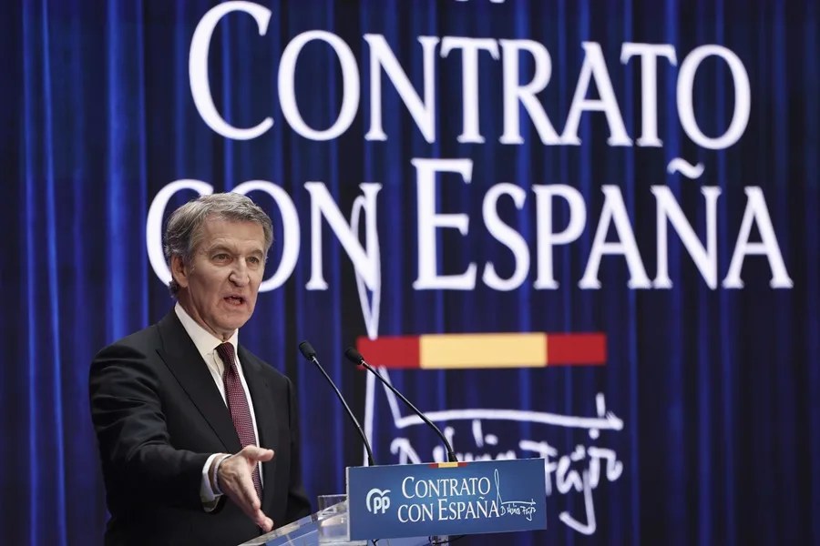 El presidente del Partido Popular, Alberto Núñez Feijóo, presenta su Contrato con España.