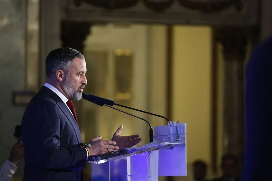 El presidente de Vox, Santiago Abascal,