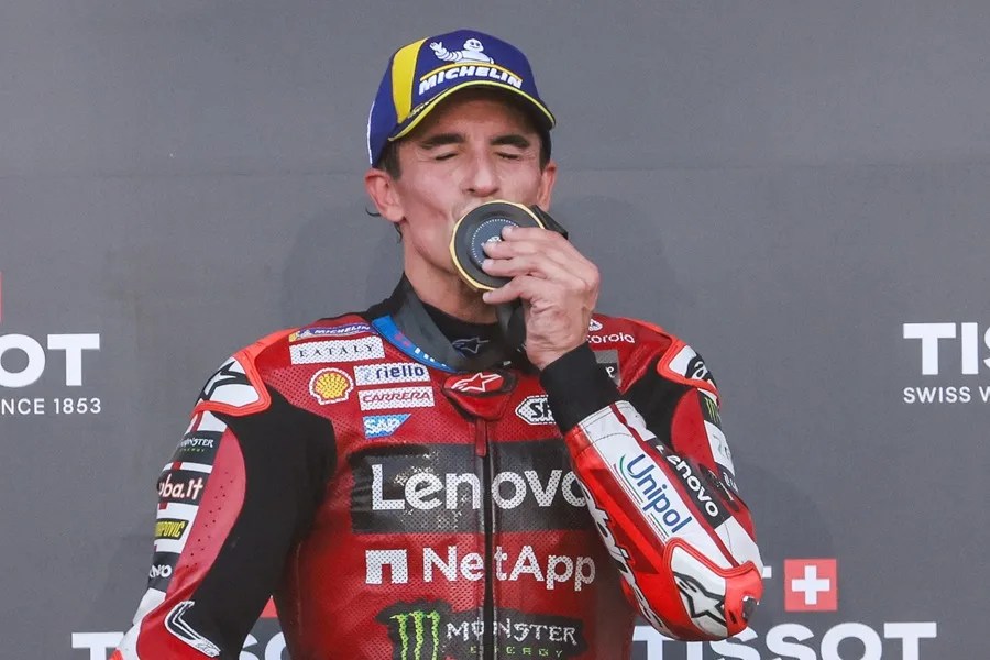El piloto Marc Márquez, tras la carrera de hoy en Indonesia.