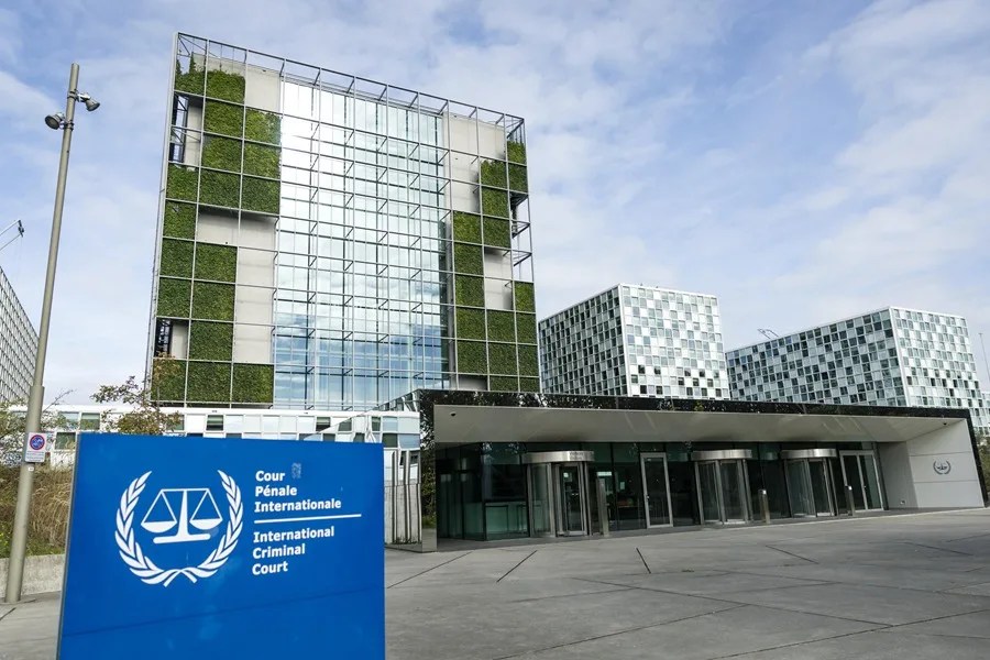 Exterior de la Corte Penal Internacional (CPI) en La Haya, Países Bajos.