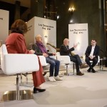 Programa 'Los Desayunos' de la Agencia EFE y RTVE que cuenta con la presencia de los secretarios generales de UGT y CCOO, Pepe Álvarez (2i) y Unai Sordo