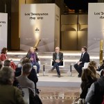 Programa 'Los Desayunos' de la Agencia EFE y RTVE que cuenta con la presencia de los secretarios generales de UGT y CCOO, Pepe Álvarez (2i) y Unai Sordo