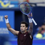 El español Jaume Munar celebra tras derrotar al francés Kyrian Jacquet