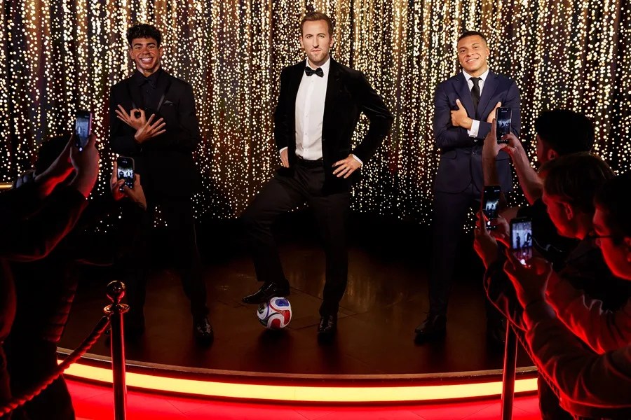 Los muñecos de cera que representan a Harry Kane, Lamine Yamal y Kylian Mbappé han sido reunidos de manera excepcional en el Museo Madame Tussaud de Londres.