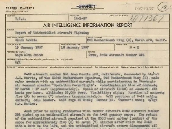 EE.UU. revela reportes de avistamientos de ovnis en el siglo XX, varios cerca de California