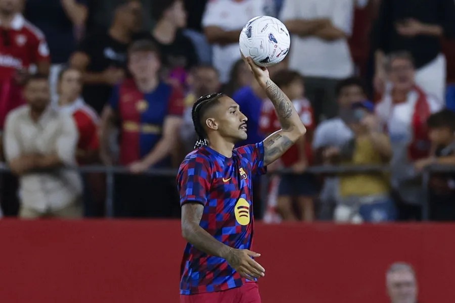 El delantero del Barcelona Raphinha