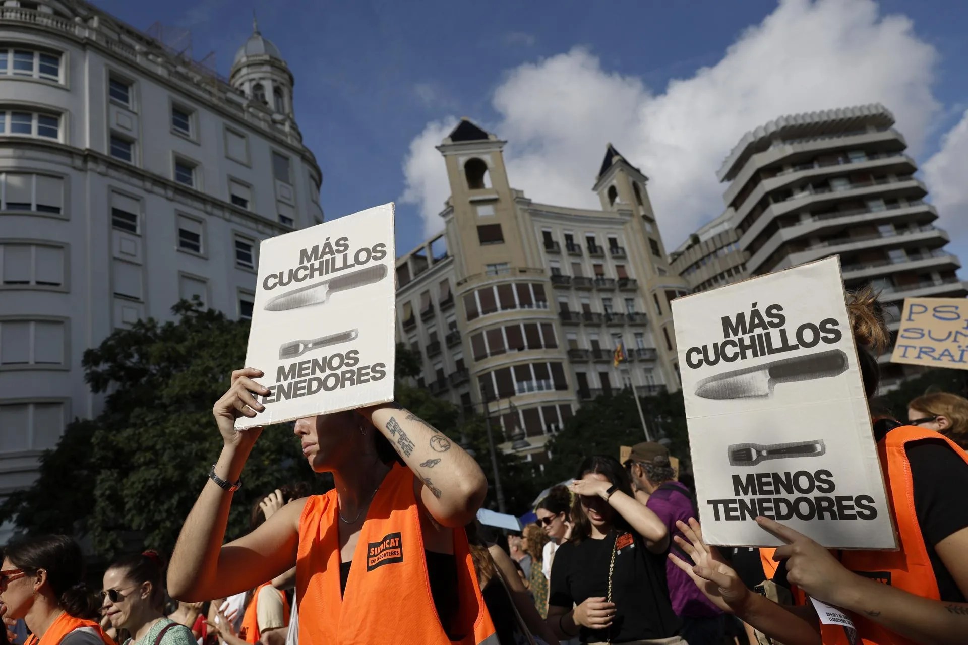 Activists attend a demonstration against the housing crisis in Valencia, Spain, 03 October 2026. EFE-EPA/Kai Forsterling