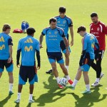 Entrenamiento de la selección en la Ciudad del Fútbol de Las Rozas.