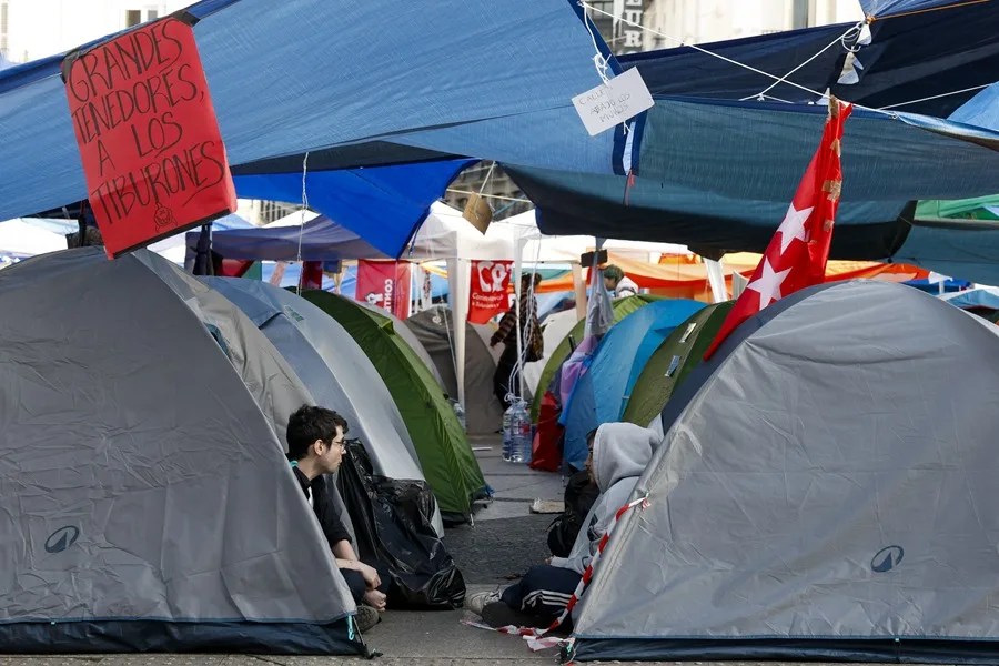La acampada de la Puerta del Sol