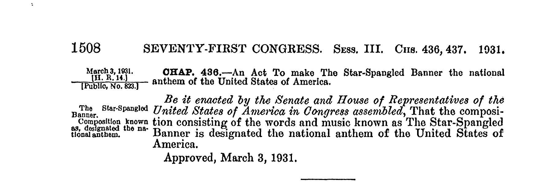 Texto da lei de aprovação do hino