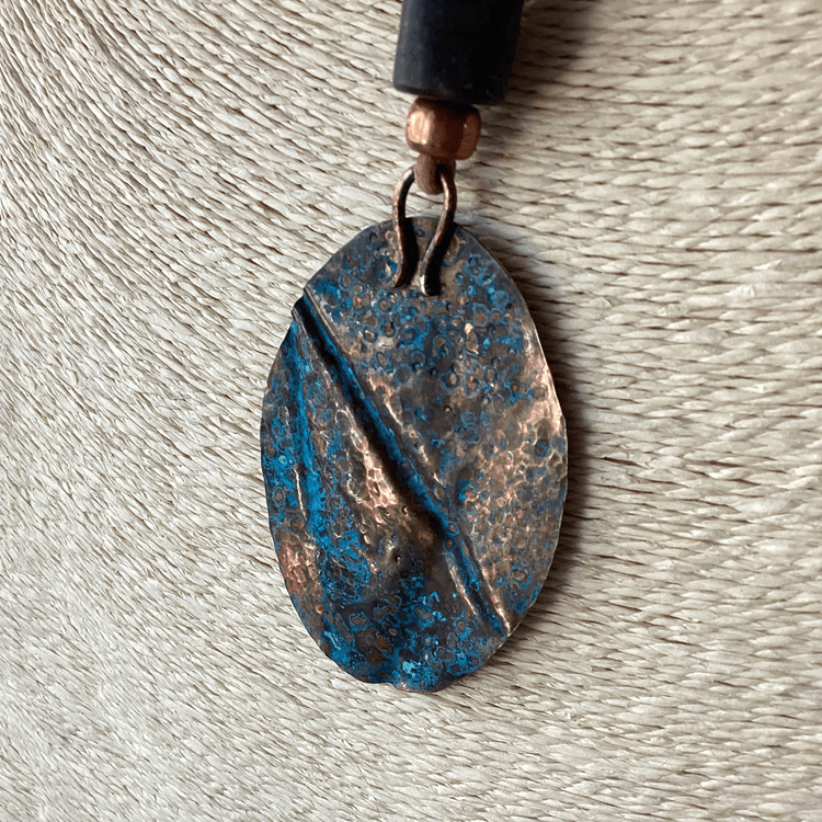 Blue Patina Pendant Necklace