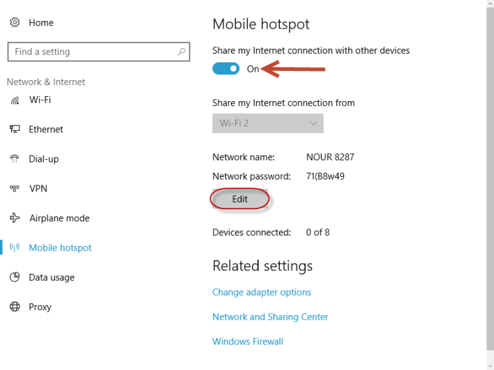 تحويل جهاز الكمبيوتر الى نقطة بث Hotspot