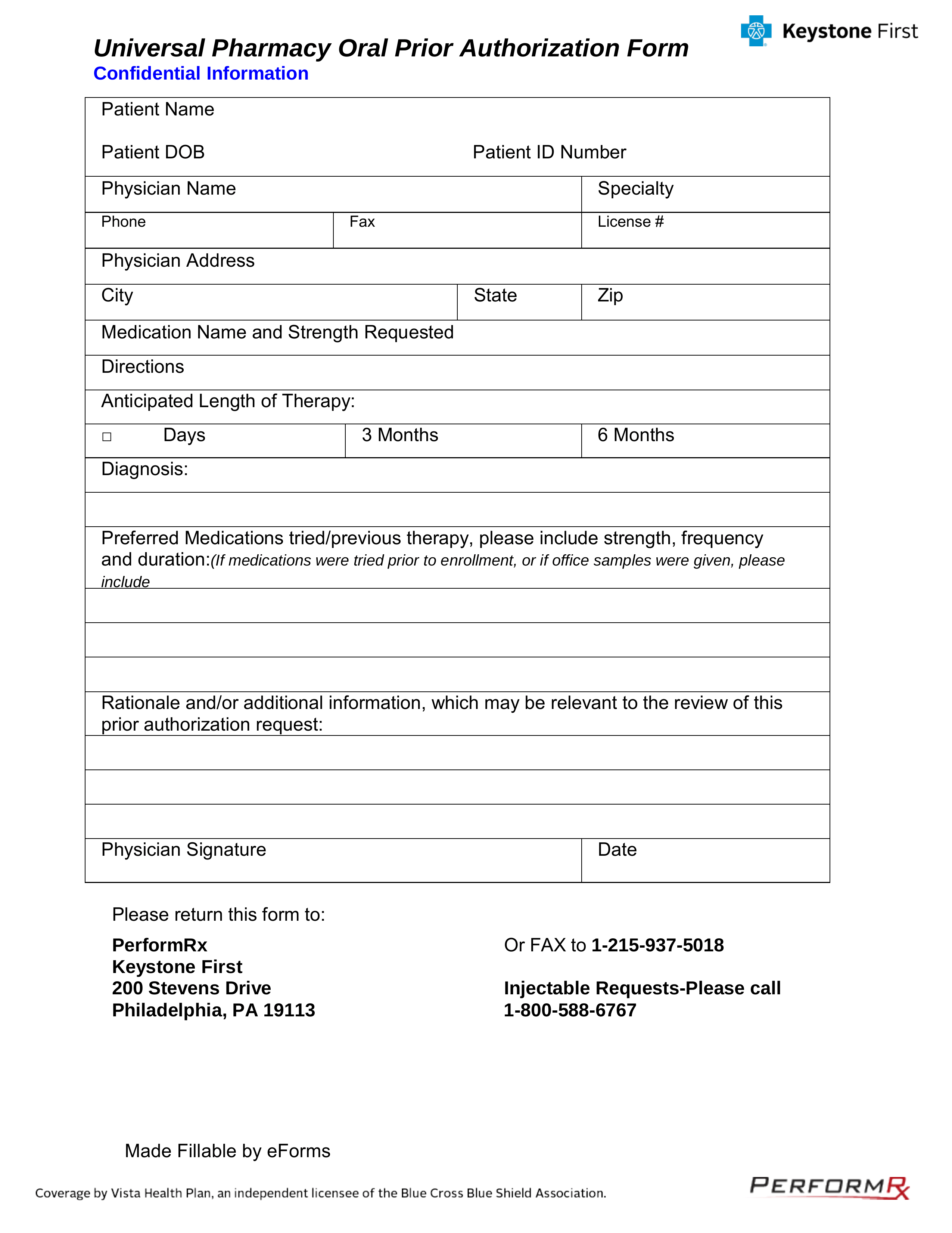 Free Keystone First Rx Prior Authorization Form Pdf Eforms - Form ...