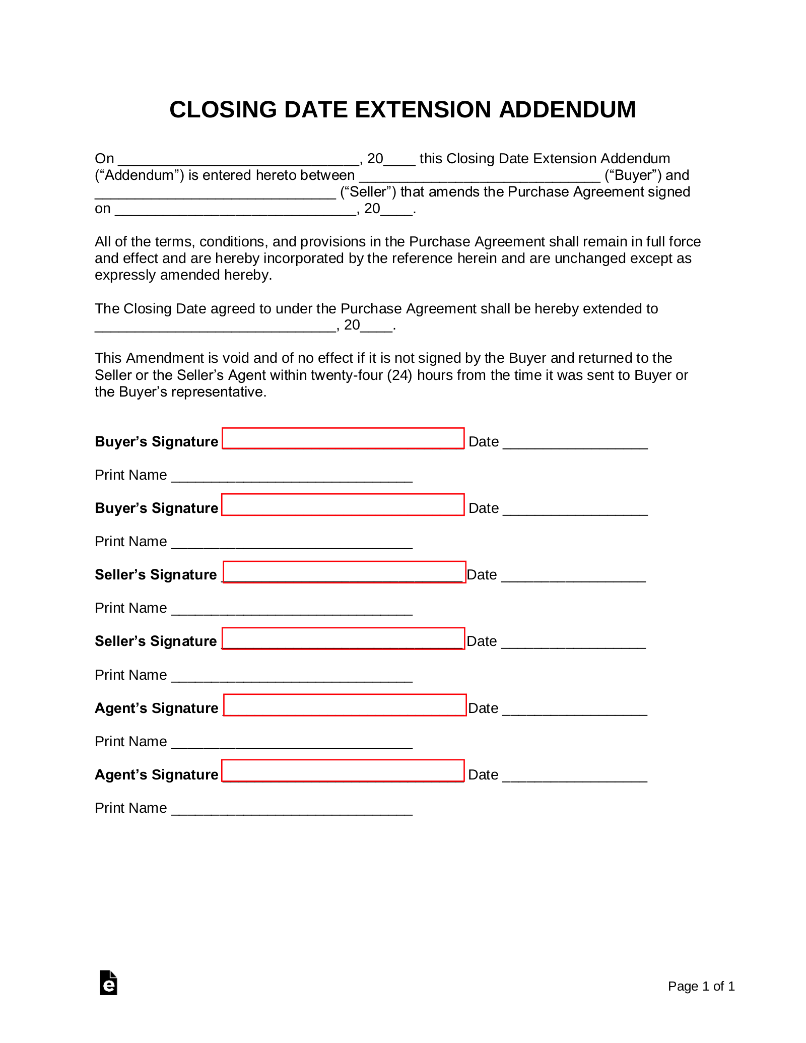 Free Purchase Agreement Addendums & Disclosures (10) - PDF | Word – eForms