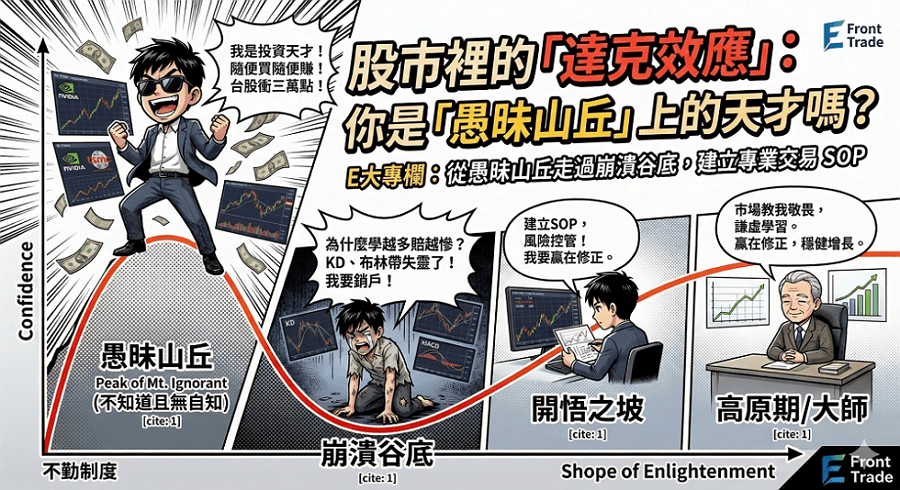 股市達克效應：為什麼散戶總在最自信時大賠？看穿投資者的「命運曲線」