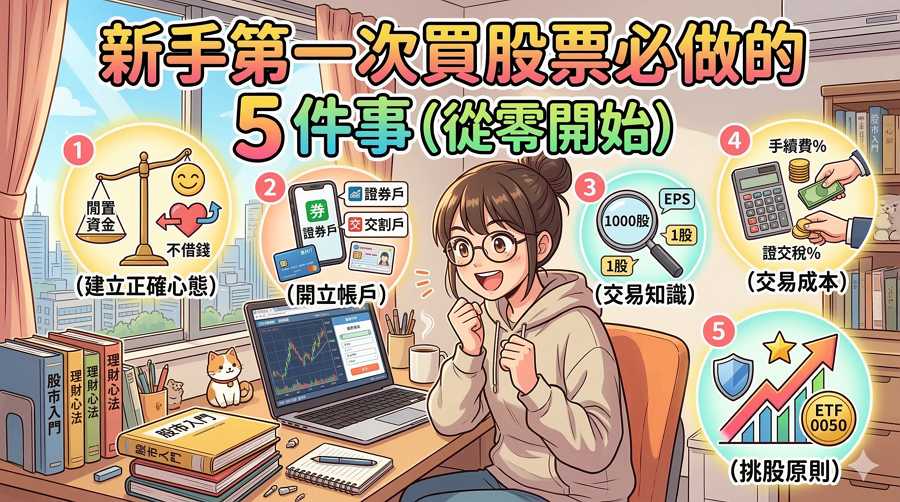 新手第一次買股票必做的 5 件事（從零開始）