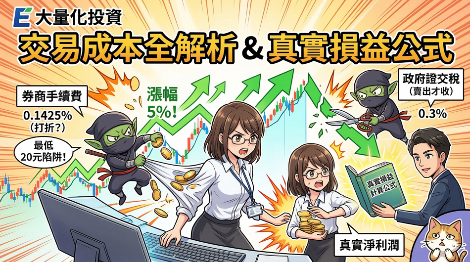 交易成本全解析：股票手續費、交易稅、與「真實損益」計算公式！