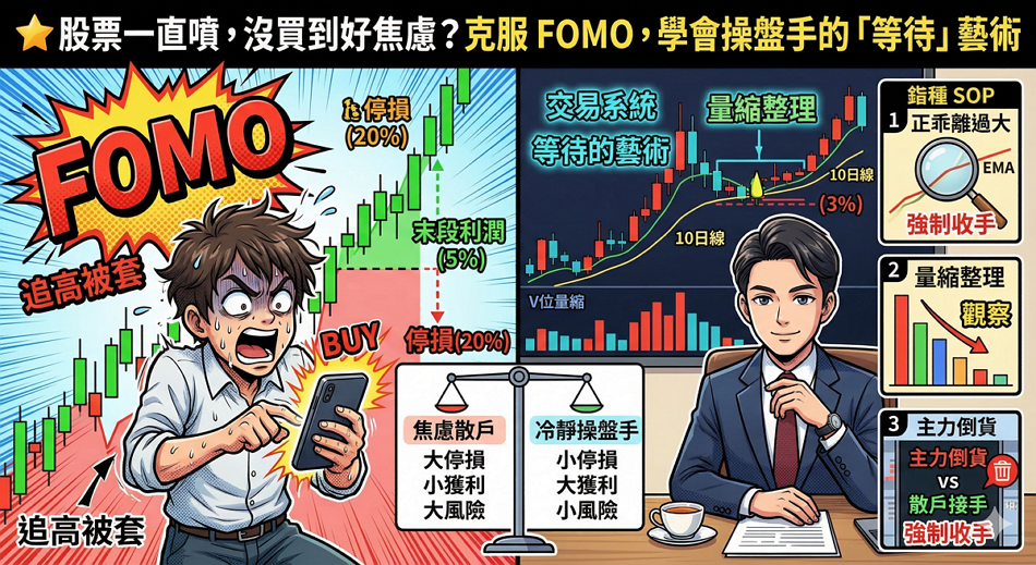 股票一直噴，沒買到好焦慮？教你克服 FOMO，學會操盤手的「等待」藝術