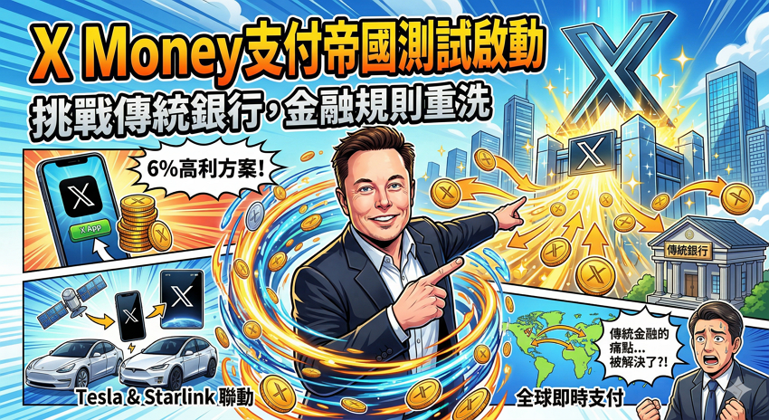 比銀行利息高 4 倍？X Money 6% 高利方案實測：馬斯克如何顛覆你的錢包？