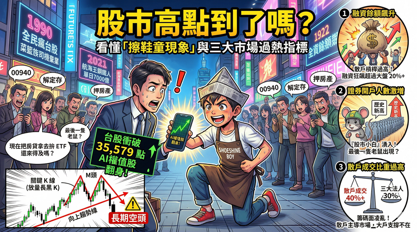 【2026 股市警訊】擦鞋童理論是什麼？拆解 3 大數據判斷市場過熱與崩盤前兆
