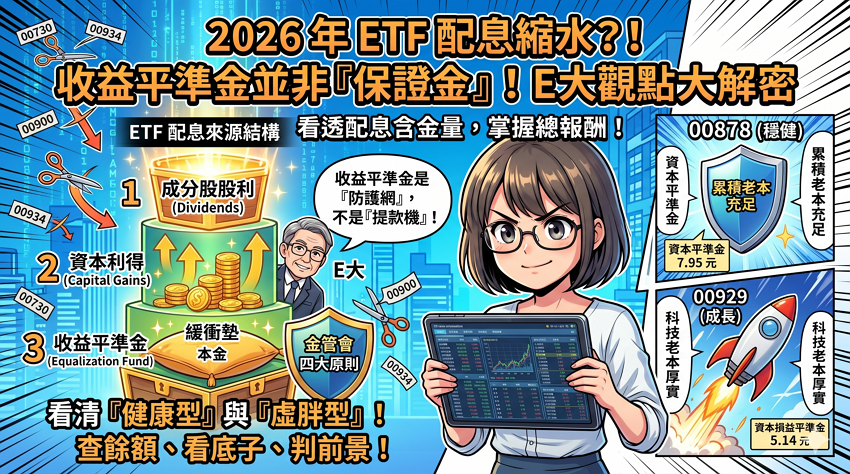 【2026 攻略】收益平準金是什麼？高股息 ETF 配息縮水真相與 3 步驟實戰拆解