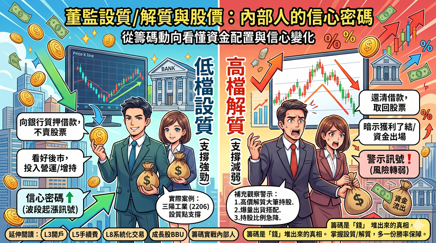 董監設質、解質對股價有影響嗎？看懂內部人籌碼動向與信心密碼