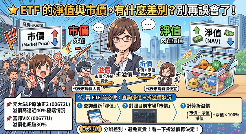 ETF 的淨值與市價，有什麼差別？別再誤會了！