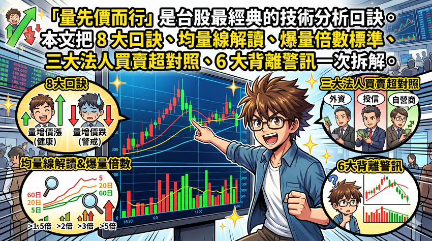 成交量怎麼看？E 大解析量價關係 8 大口訣：均量線、法人籌碼與背離警訊全攻略
