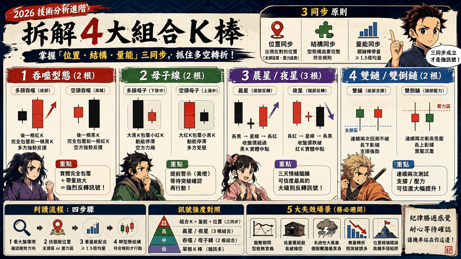 K線組合型態全攻略：從實戰案例拆解轉折與延續的技術邏輯
