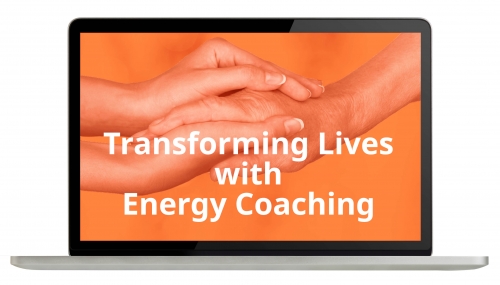 Laptop showing Transforming Lives with Energy Coaching