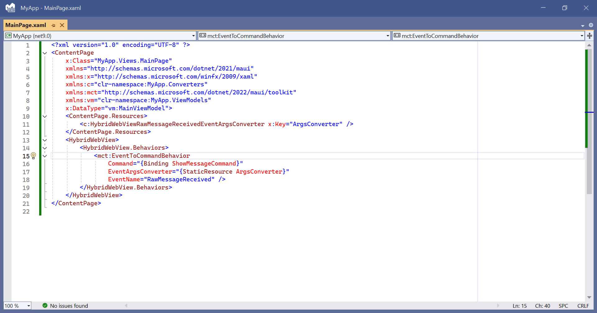 Handling UI Events with MVVM Commands in .NET MAUI using EventToCommandBehavior