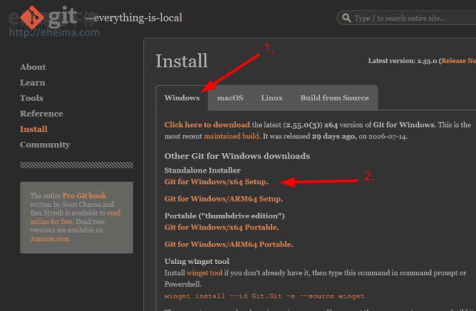 Git 安裝,Windows 版本控制工具環境設定細節【教學】 2 點選下載Git for Windows/x64 Setup