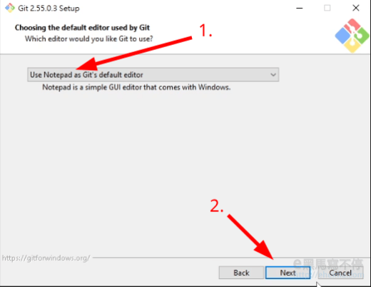 Git 安裝,Windows 版本控制工具環境設定細節【教學】 7 設定Git預設Notepad為編輯工具