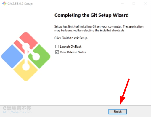 Git 安裝,Windows 版本控制工具環境設定細節【教學】 18 Completing the Git Setup Wizard畫面