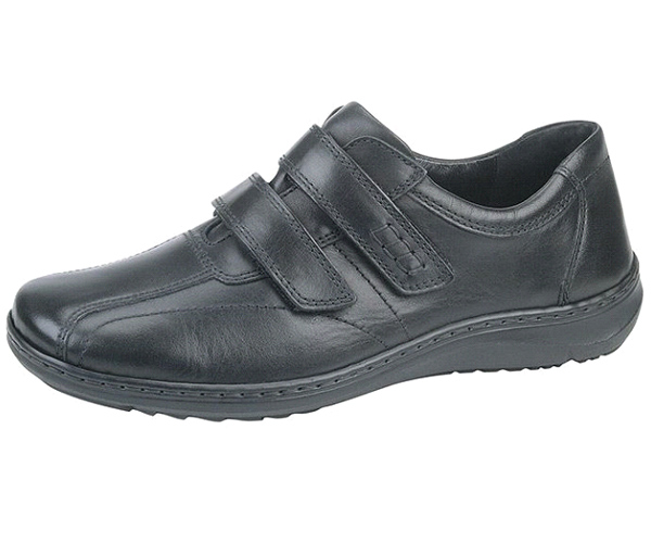 Waldlaufer Herwig Double Velcro Black Shoe