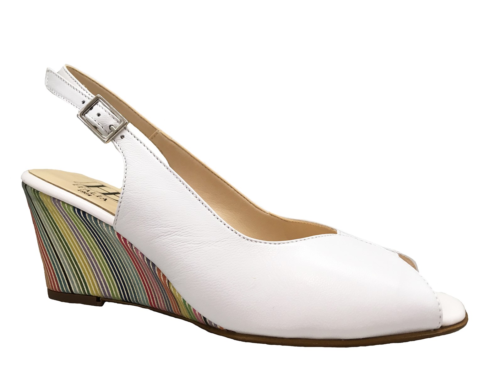 HB Wedge White Sandal