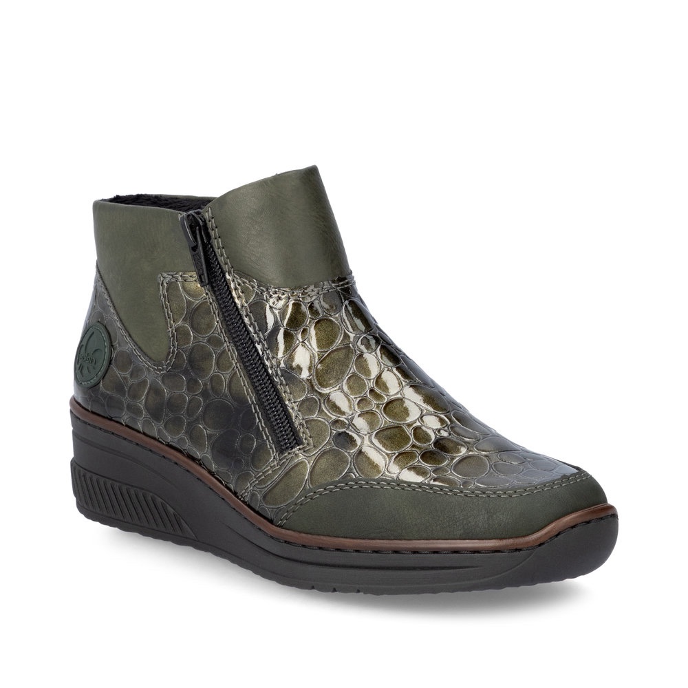 Rieker Green Zip Ankle Boot