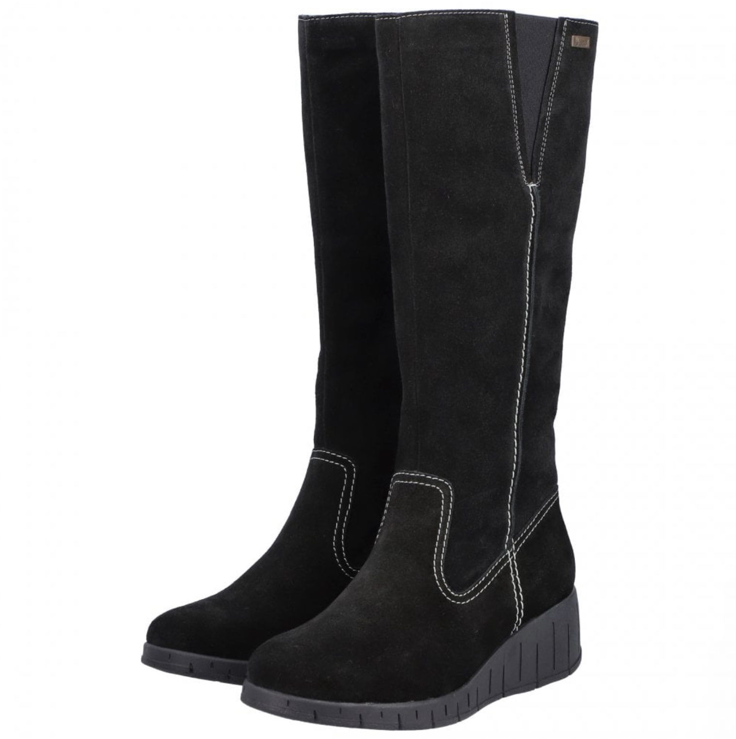 Rieker Suede Wedge Long Boot