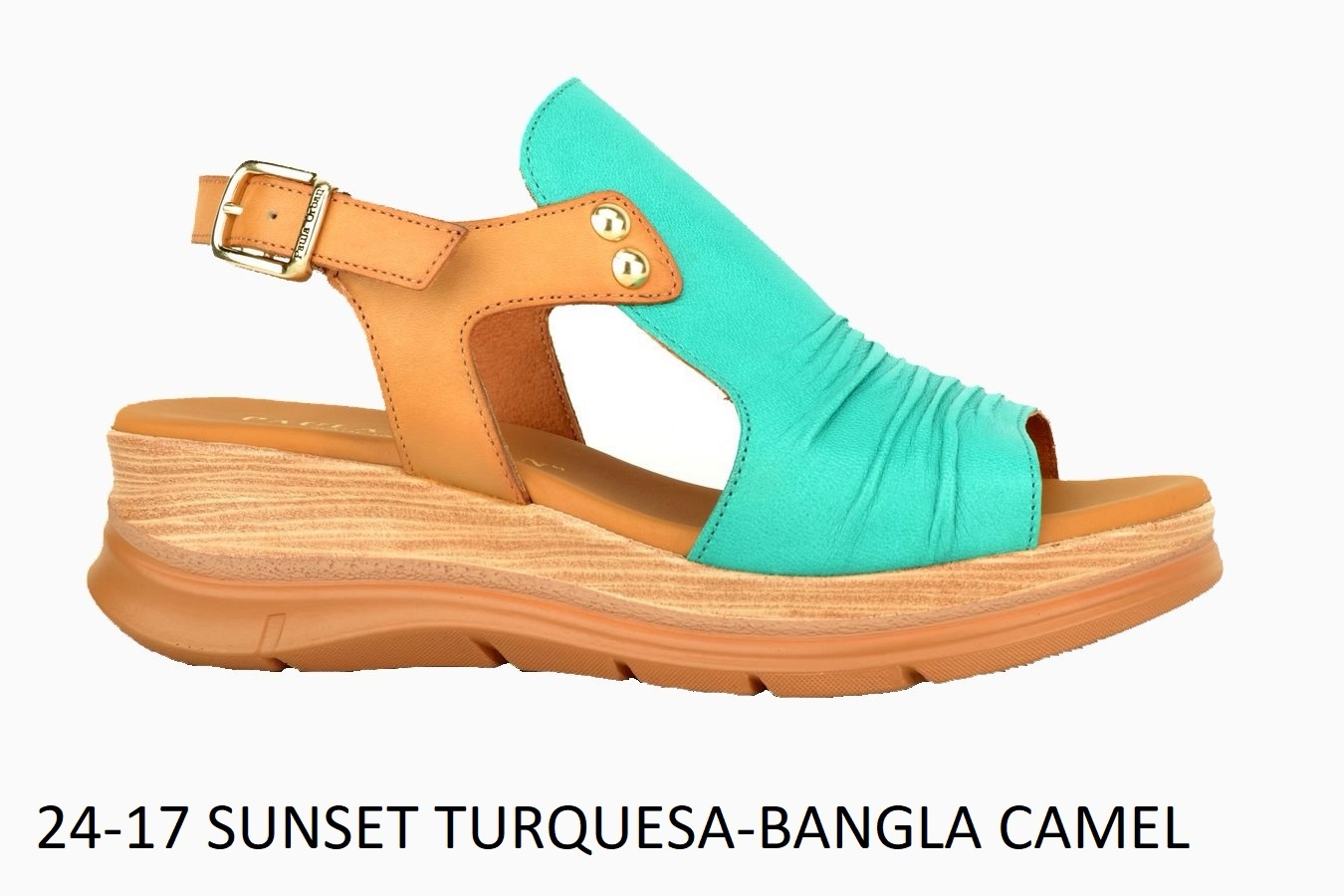 Paula Urban Turquoise Wedge Sandal