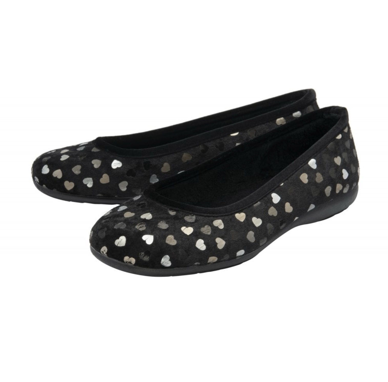 Lotus Enriqueta Heart Black Full Slipper