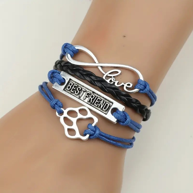 4 in 1 Lederen Armband voor Dierenliefhebbers
